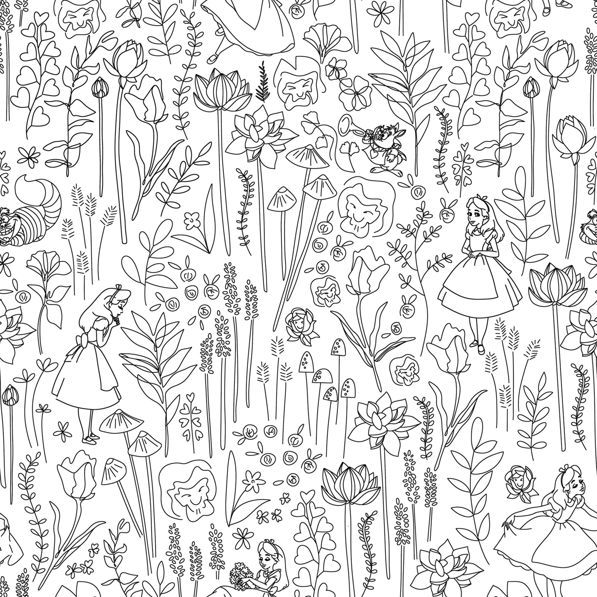 RoomMates Disney Alice in Wonderland Garden Peel & Stick Wallpaper